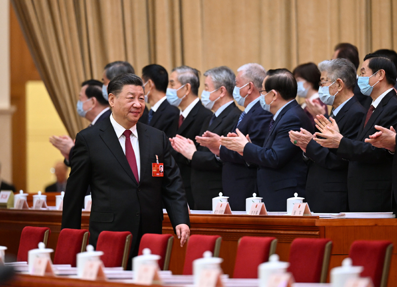 3月5日，第十四屆全國人民代表大會第一次會議在北京人民大會堂開幕。這是習近平步入會場。.jpg