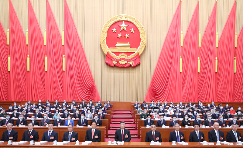 3月5日，第十四屆全國人民代表大會第一次會議在北京人民大會堂開幕。黨和國家領(lǐng)導人習近平、李克強、栗戰(zhàn)書、汪洋、李強、王滬寧、韓正、蔡奇、丁薛祥、李希、王岐山等出席會議。.jpg